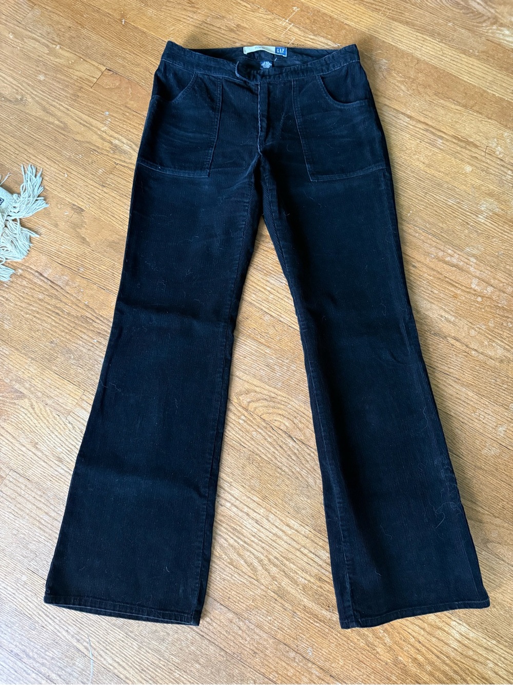 GAP Black Corduroy Wide-Leg Jeans